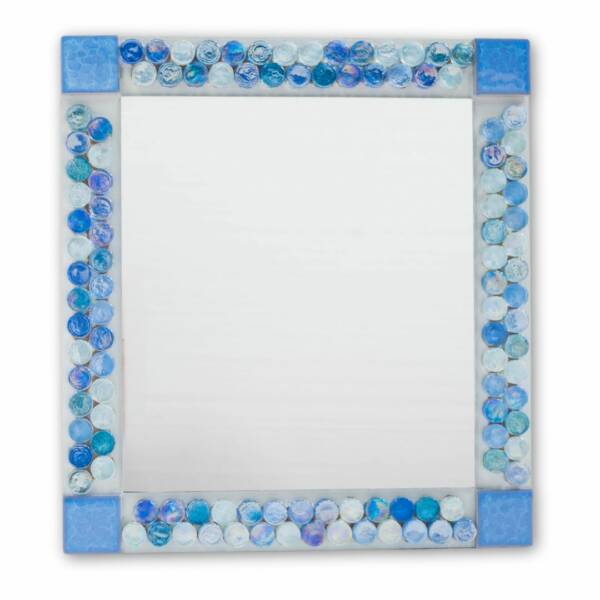 ESPEJO RECTANGULAR mini azulejos y venecitas vidriadas.